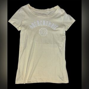 Y2K Abercrombie & Fitch A&F xs yellow T-shirt vintage 2000s preppy patches